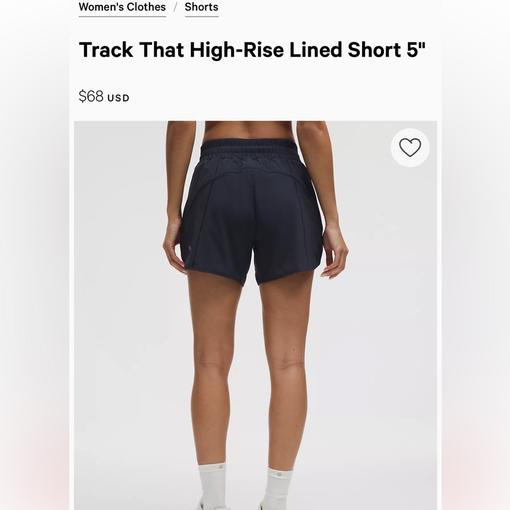 Lululemon Track That Short Lined 5in